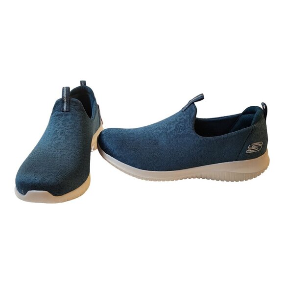 SKECHERS - 8.5W WOMENS ULTRA FLEX - PURE SPARK SLIP ON SHOES Blue Teal - Picture 2 of 13